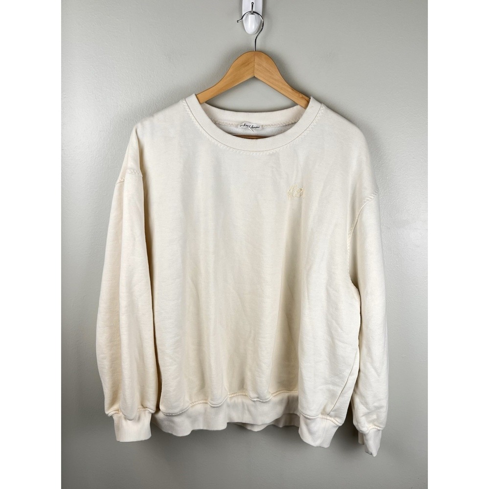 FOR LOVE &‎ LEMONS Alex Sweatshirt Yellow Sz Lg Loungewear Comfort Oversized